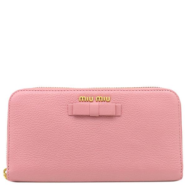miu miu（ミュウミュウ） 長財布 リボン付き ラウンドファスナー