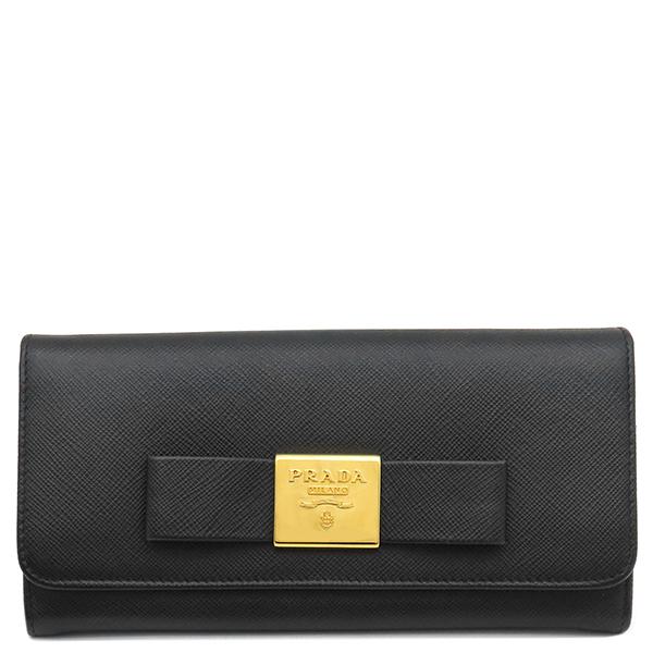 PRADA・プラダ 長財布 リボン ブラックPRADA 長財布 サフィアーノ