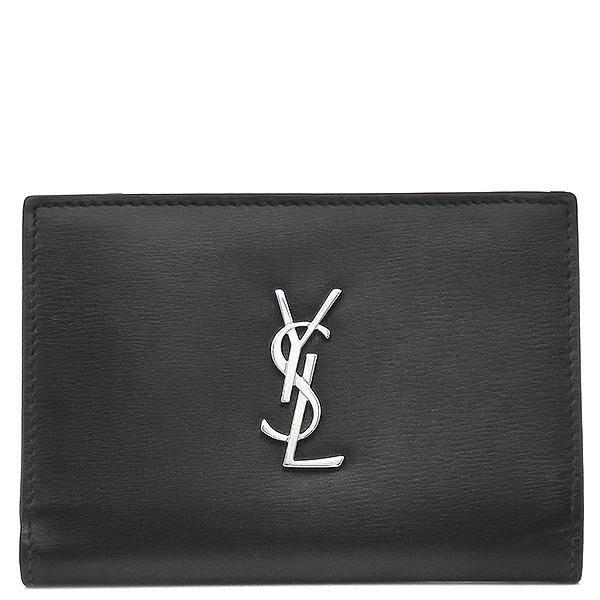SAINT LAURENT サンローラン 二つ折り財布 モノグラム ロゴ レザー