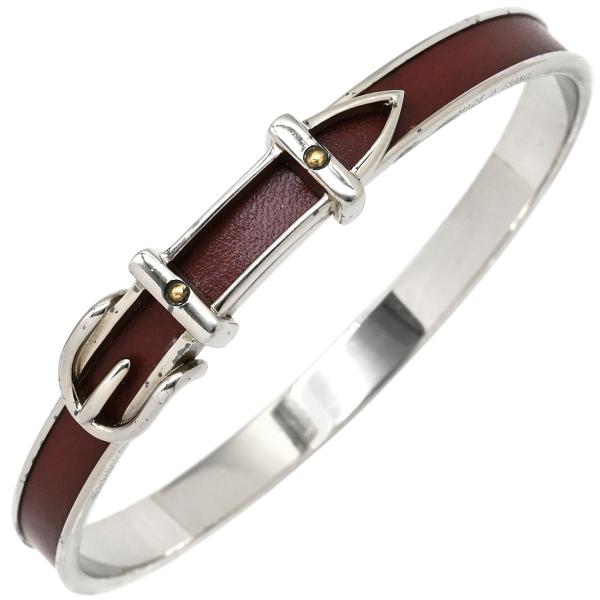 HERMES（エルメス） バングル サンチュール レザー ブラウン 赤茶