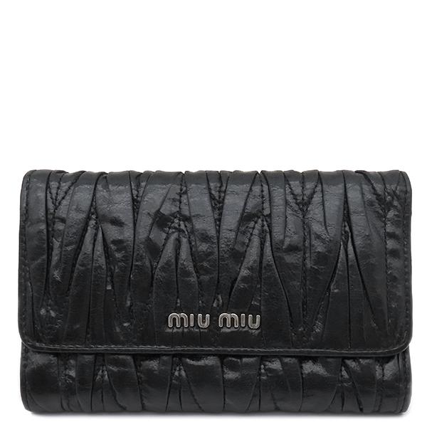 miu miu ブラックレザー 三つ折り財布 マテラッセ 楽天市場】MIU MIU ミュウミュウ 三つ折り財布 マテラッセ MATELASSE