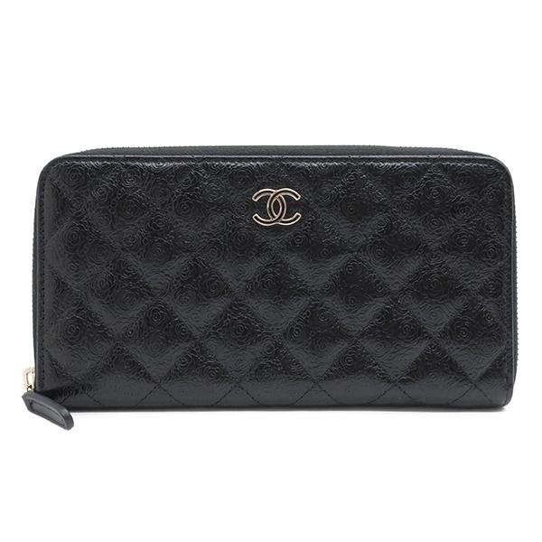 マトラッセ シャネル 長財布 カメリア ラウンドファスナー