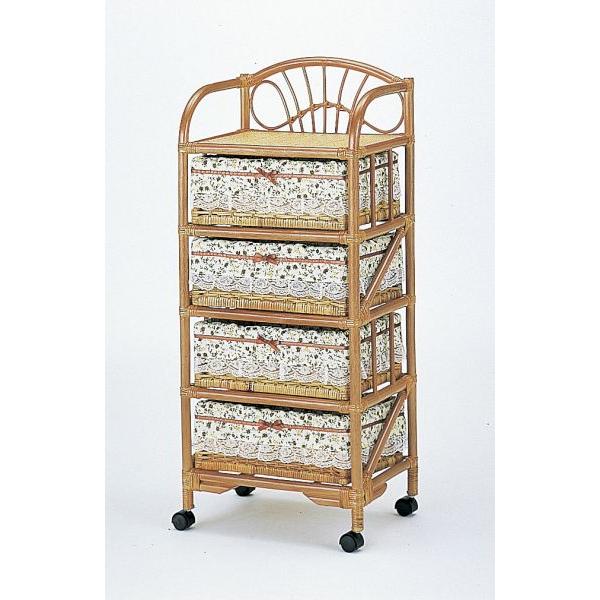 ラタンランドリーボックス・籐チェストランドリー4段 【送料無料 代引