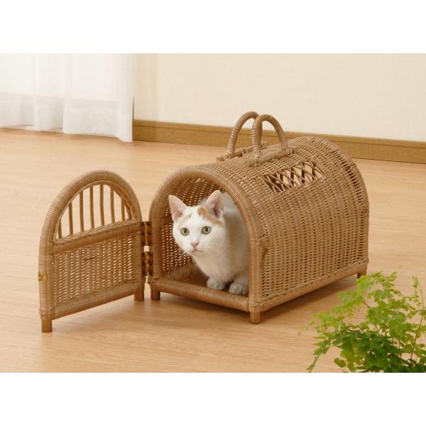 100 本物保証 ラタン 籐 通気性抜群 ペットの移動用バスケット 取っ手付ペットハウス 籐ペットハウス 今枝商店 Imr281 ペットキャリー キャットハウス 移動バスケット型 猫用品