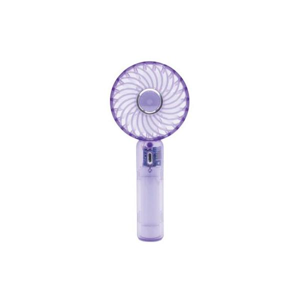 パープル ハンディファン 12個セット クリアハンディファン パープル 40個販売 USB充電式 軽量