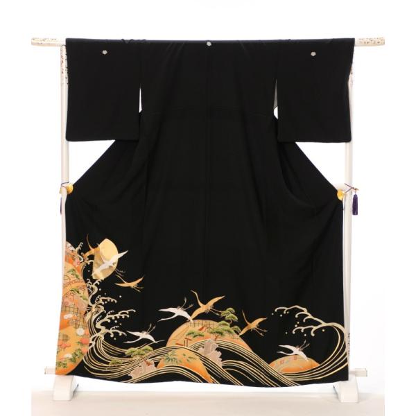 留袖 レンタル 黒 フルセット8AA13 着物 結婚式 貸衣装 留め袖レンタル 着物レンタル 波鶴 149cm〜168cm位まで 足袋プレゼント 往復送料無料 ●必ず下の商品情報を表示いただきご予約状況をご確認ください。↓↓↓↓↓↓↓↓↓↓...