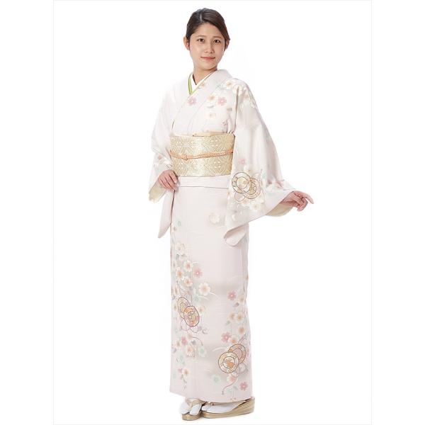 訪問着 レンタル レンタル訪問着 フルセット8AD332乙葉 乙葉 貸衣装 薄むらさきピンク 古典柄 堤・桜 149cm〜167cm位まで 足袋プレゼント 爆買