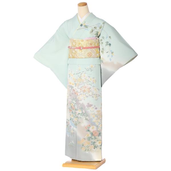 訪問着 レンタル フルセット レンタル訪問着 着物レンタル レンタル着物 正絹  草木花 五色山ぼかし 青緑 150cm〜170cm位まで 足袋プレゼント 8AD417 ●必ず下の商品情報を表示いただきご予約状況をご確認ください。↓↓↓↓↓...