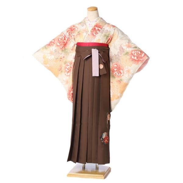 レンタル 袴 セット(AG124)大人 女 レディース 袴セット 卒業式 着物レンタル ハカマ はかま rental オレンジ 茶色袴 2尺袖 着物 袴 フルセット レンタル【対応身長158〜163cm】足袋プレゼント 往復送料無料