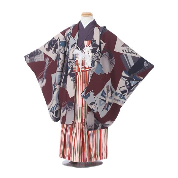 七五三レンタル 5歳男児七五三AO5122/七五三着物/レンタル七五三/753レンタル/袴/七五三/５歳/五歳/羽織袴/5歳男の子/アメリカンクラシック/赤/往復送料無料