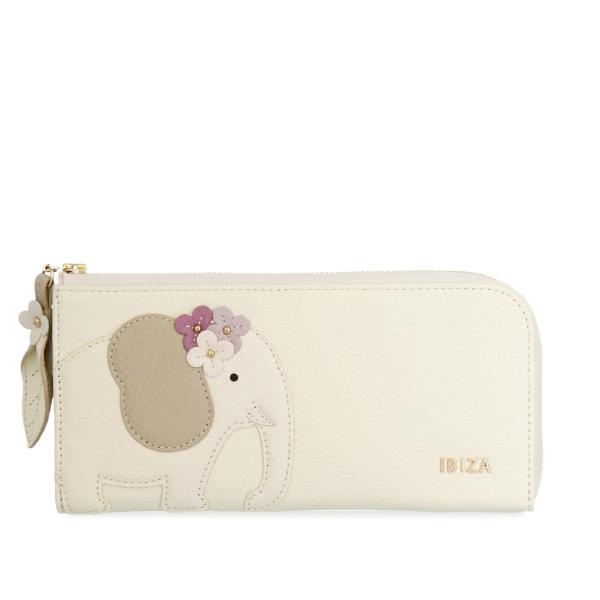 イビサ公式 長財布 L字ファスナー レディース ゾウ 象 かわいい 人気