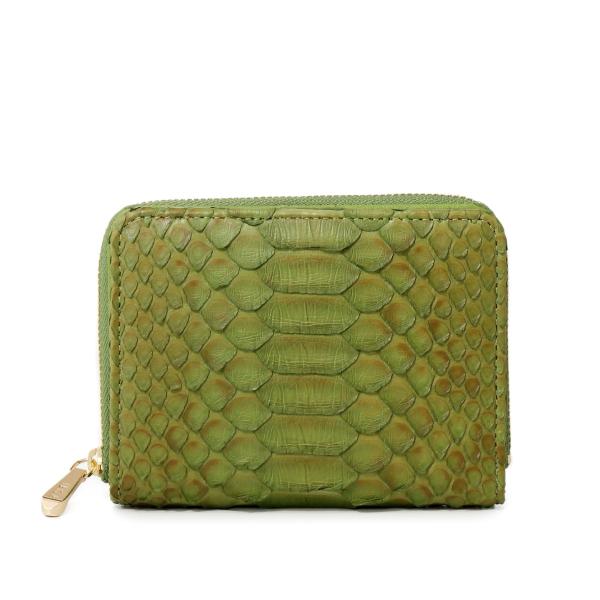 イビサ公式 二つ折り 財布 パイソン ヘビ革 レディース ラウンド