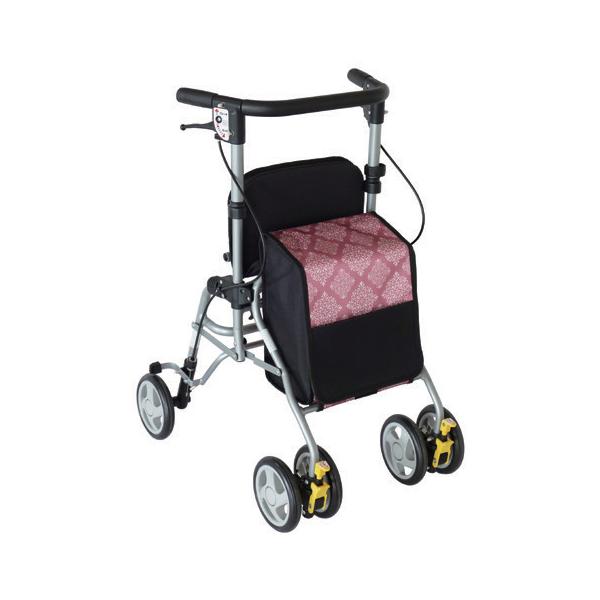 【カラー】ダマスクピンク【サイズ】使用時：幅48×奥行60×高さ77.5〜86.5cm（4段階） 　折りたたみ時：幅48×奥行33×高さ69cm　座面：幅31×奥行26cm 　バッグ：幅27×奥行15×高さ28cm　バッグ耐荷重：5kg　タ...