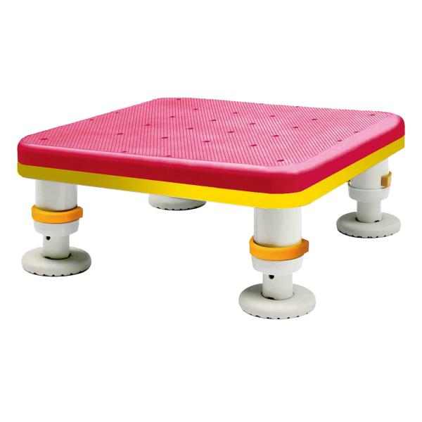 ダイヤタッチ浴槽台（高さ10-15cm・天板コンパクトサイズ）コーラルピンク（シンエイテクノ）SYC10-15