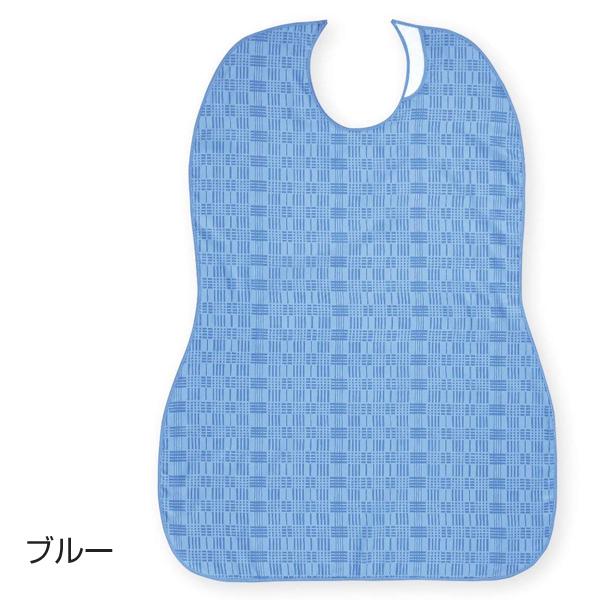 他サイト： 長持ちする大きなお食事エプロン／ブルー（フットマーク）403720の商品画像