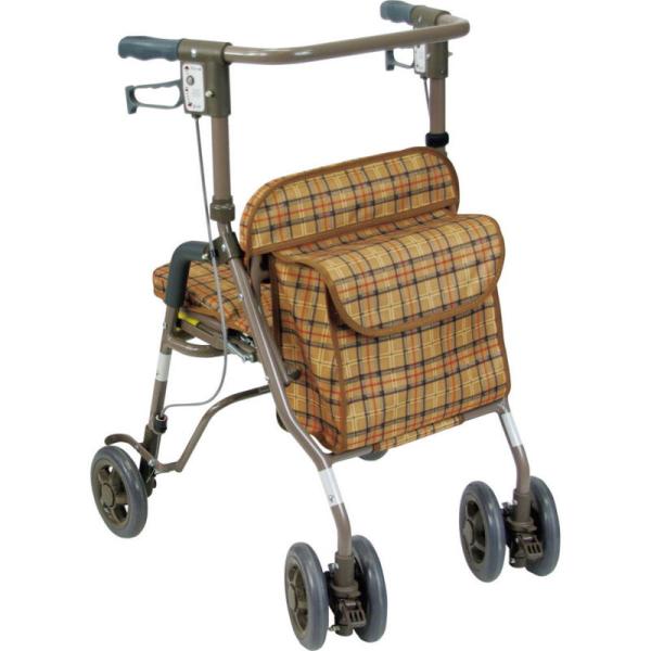 【カラー】CLブラウン【サイズ】使用時：幅50×奥行56cm×高さ78.5〜88（4段階）　折りたたみ時：幅50×奥行28.5cm×高さ86.5　座面：幅34.5×奥行27×高さ41cm　バッグ：幅30.5×奥行14.5×高さ26cm　バッ...