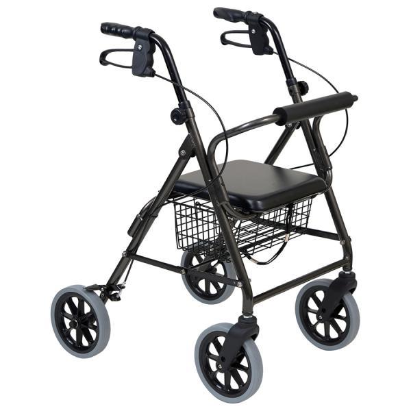 【カラー】ダークグレー【付属品】買い物バスケット【サイズ】幅58.5×奥行65.5×高さ 78〜92cm（7段階調節）　座面サイズ：30.5×30.5cm　座面までの高さ：50cm　車輪サイズ：直径19cm　折りたたみ時の奥行：44.5cm...