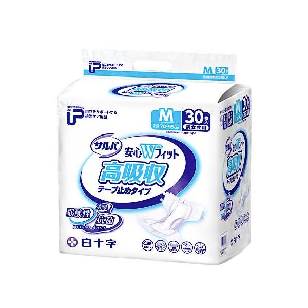 サルバ PUサルバ安心Wフィット高吸収テープ Mサイズ／30枚入（白十字