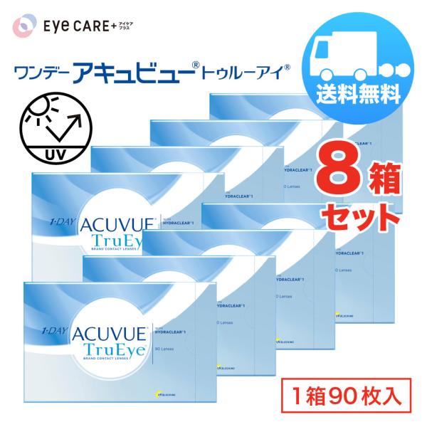 ワンデー アキュビュー トゥルーアイ×8箱セット（1箱90枚入り） ジョンソン・エンド・ジョンソン 1日使い捨て ソフトコンタクトレンズ 送料無料 爆買