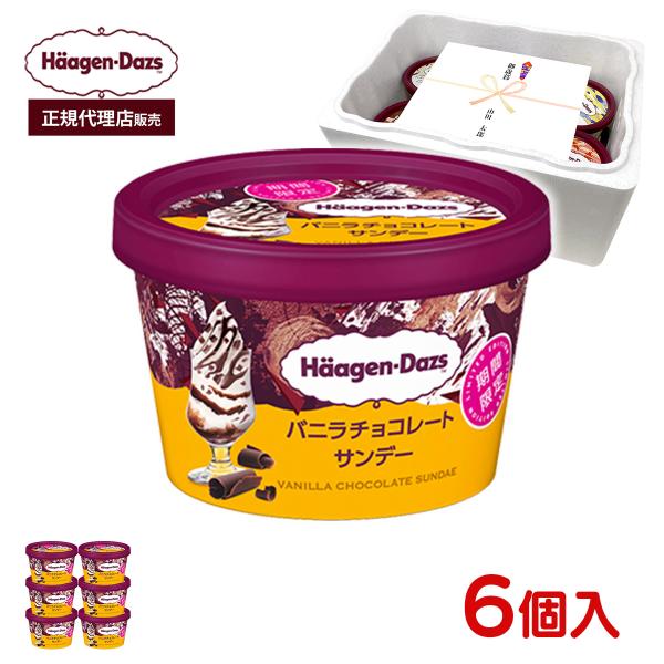 敬老の日 お中元 残暑見舞い アイス ギフト対応 ハーゲンダッツ ミニカップ バニラチョコレートサンデー 110ml×6入