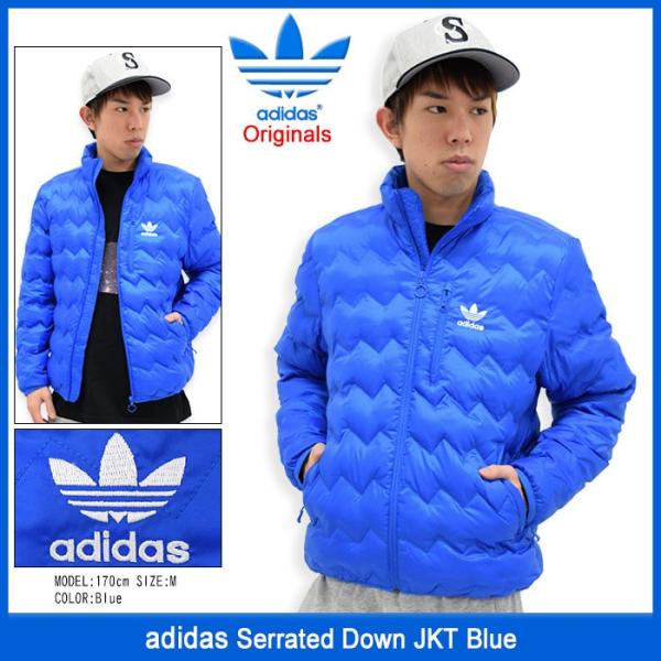 アディダス adidas ジャケット メンズ セレイテッド ダウン ブルー オリジナルス(Serrated Down JKT Blue  Originals 男性用 AY9168)
