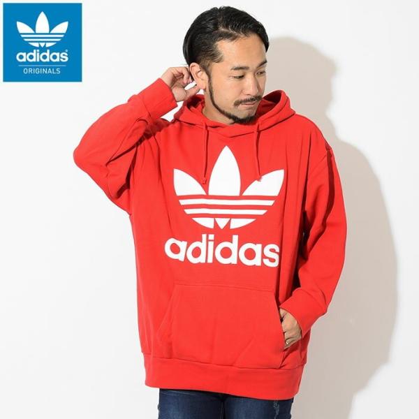 アディダス プルオーバー パーカー adidas メンズ トレフォイル オーバーサイズ レッド オリジナルス(Trefoil Oversized  Hoodie DH5769) :ADI-DH5769:ice field 通販 