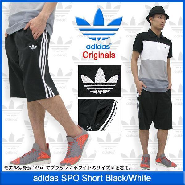 adidas Originals アディダス SPO ショーツ ブラック/ホワイト