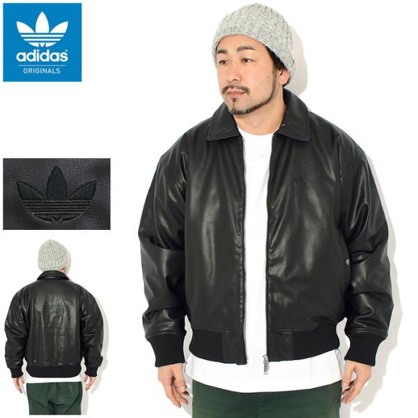 美品adidas本革袖レザーショートジャケットＳ羊革定価22000円程 adidas Originals アディダス ジャケット メンズ プレミアム