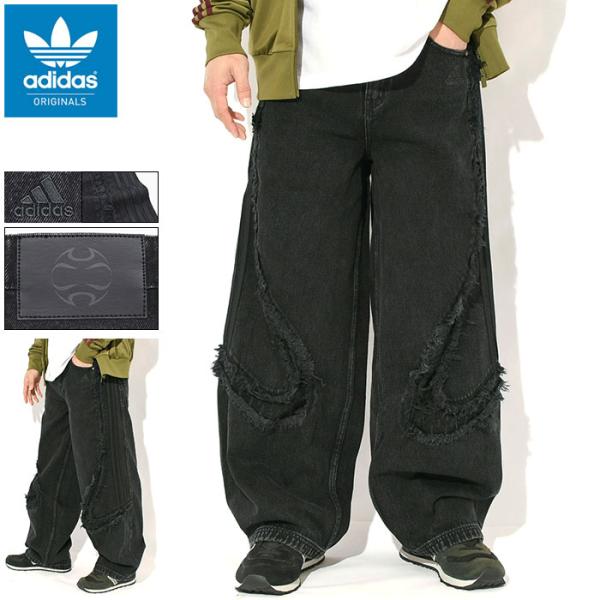 アディダス パンツ adidas メンズ チームガイスト ワイド ブラック デニム オリジナルス ( Teamgeist Wide Black Denim Pant Originals ボトムス KS4691 )