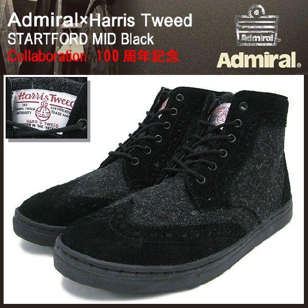 アドミラル Admiral ハリス ツィード スニーカー スタートフォード ミッド ブラック コラボ メンズ Harris Tweed Startford シューズ Sjad1324 02 Ice Field 通販 Paypayモール