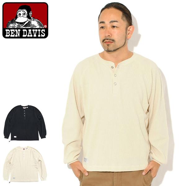 ベンデイビス カットソー 長袖 BEN DAVIS メンズ ビッグ ワッフル ワイド ヘンリー ( 1050-26780040 Big Waffle Wide L/S Henley T-SHIRTS トップス )
