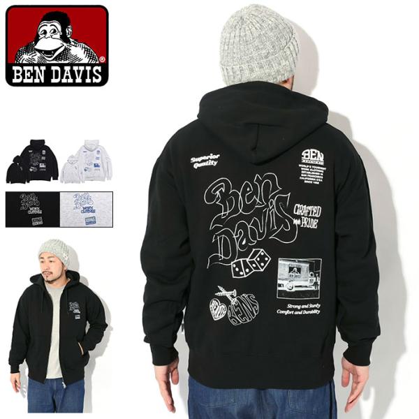 BEN DAVIS ベンデイビス パーカー ジップアップ メンズ ラフ アイデア