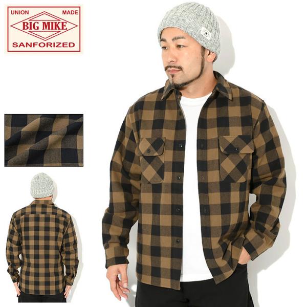 BIG MIKE（ビッグマイク） シャツ 長袖 メンズ ヘビー フランネル