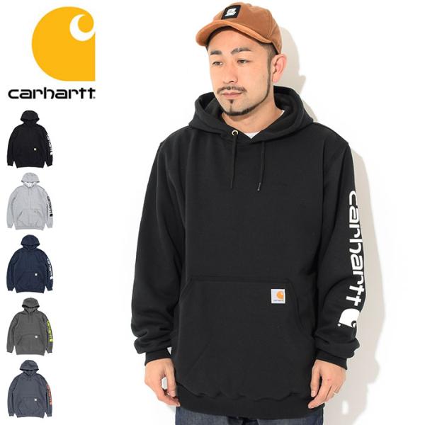 カーハート パーカー プルオーバー Carhartt メンズ ルーズ フィット ミッドウェイト ロゴ スリーブ グラフィック (Loose Fit K288 TS0288-M)