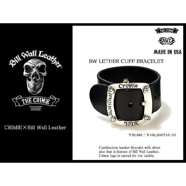ビルウォールレザー×クライミー　コラボ　ブレスレット　レザー　黒 CRIMIE（クライミー） CRIMIE×BILL WALL LEATHER BW レザー カフ