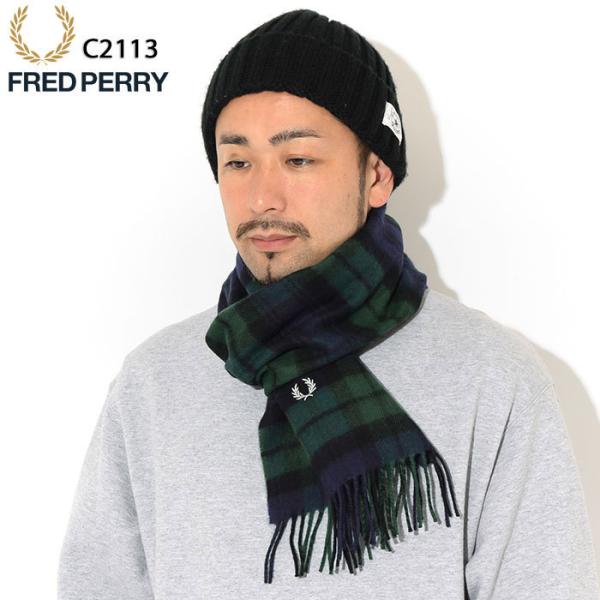 FRED PERRY フレッドペリー マフラー メンズ ブラックウォッチ FRED PERRY フレッドペリー マフラー メンズ ブラックウォッチ