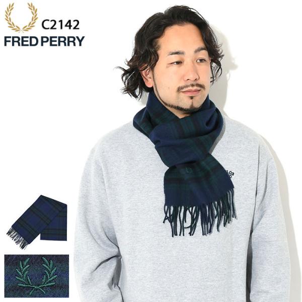 FRED PERRY(フレッドペリー)マフラー スチュワート タータン スカーフ FRED PERRY フレッドペリー マフラー メンズ ブラック
