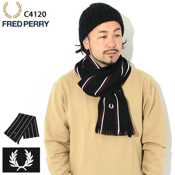 Fred perry マフラー　フレッドペリー　スカーフ FRED PERRY（フレッドペリー） マフラー メンズ ストライプド ラッセル