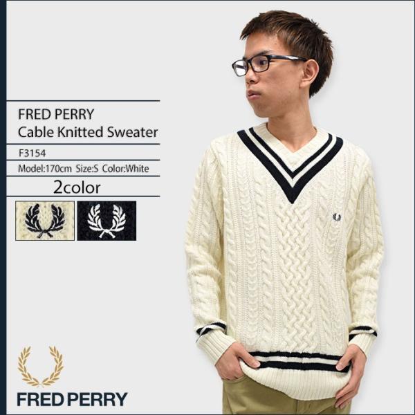FRED PERRY フレッドペリー セーター メンズ ケーブル ニット FRED PERRY フレッドペリー セーター メンズ ケーブル ニット