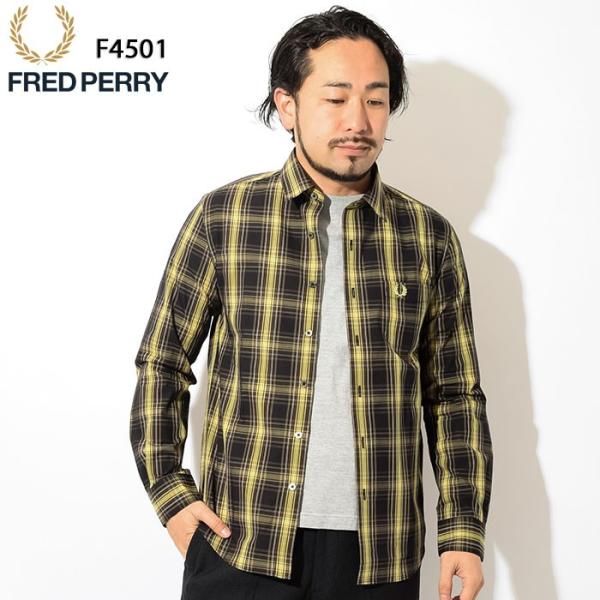 新品 FRED PERRY チェック柄 長袖シャツ L FRED PERRY - フレッドペリー シャツ 長袖 チェック 紺 緑 L