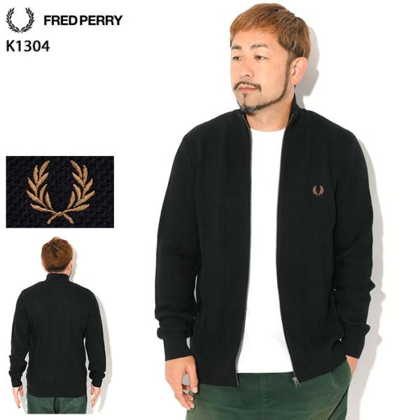 ■FRED PERRY カーディガン Lサイズ 未使用 FRED PERRY（フレッドペリー） カーディガン メンズ テクスチャード
