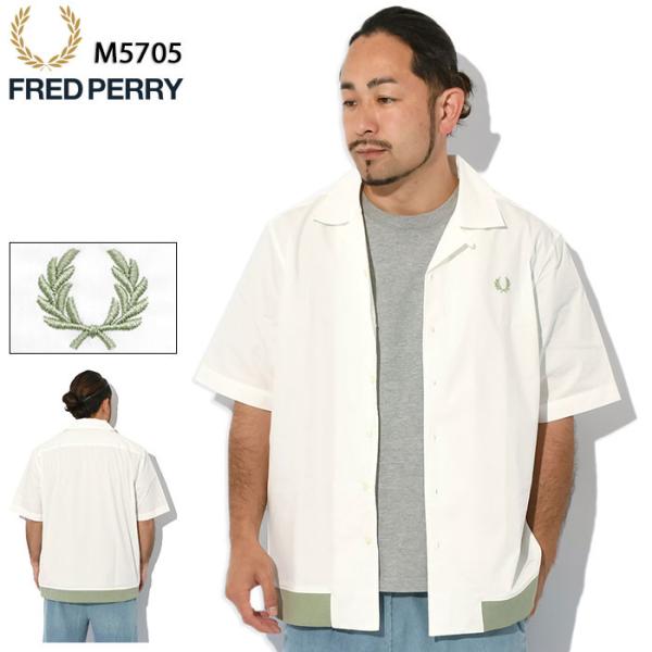 フレッドペリー シャツ 半袖 FRED PERRY メンズ リブド ヘム リビア