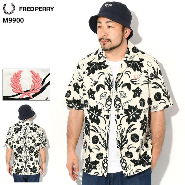 ★FRED PERRY★半袖シャツ★アロハシャツ★カラフルイラスト柄 ☆FRED PERRY☆半袖シャツ☆アロハシャツ☆カラフルイラスト柄