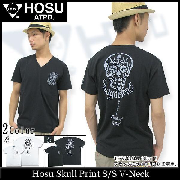 HOSU（ホス） スカル プリント Vネック 半袖(HOSU Skull Print S/S V