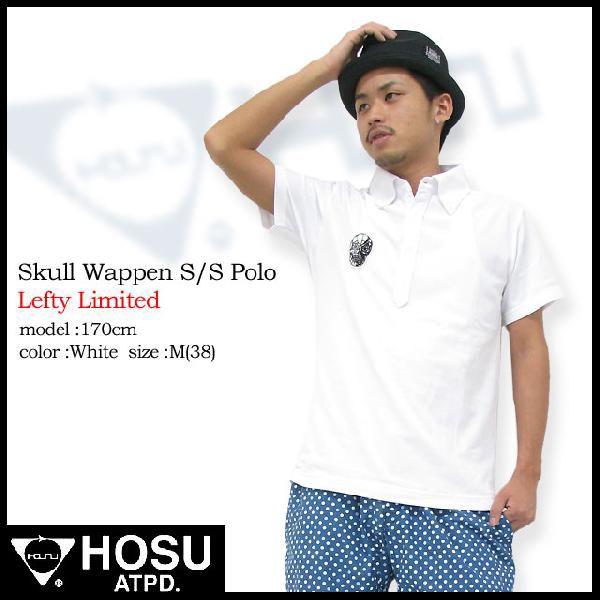 HOSU（ホス） スカル ワッペン ポロシャツ 半袖 レフティーリミテッド