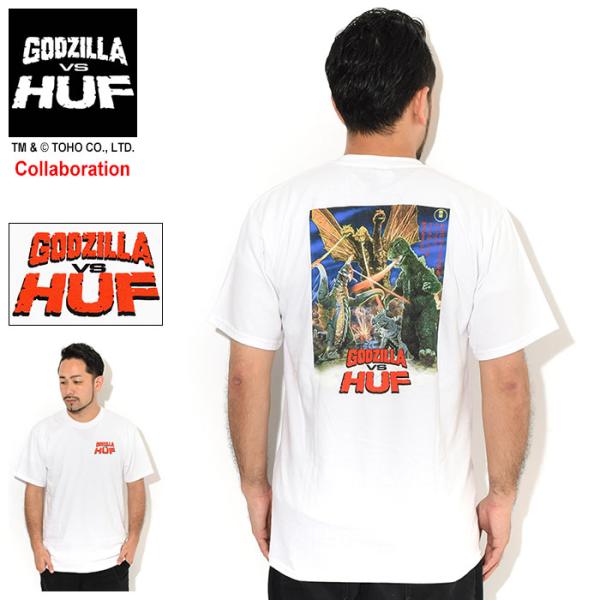 HUF ハフ Tシャツ 半袖 メンズ ゴジラ デストロイ オール