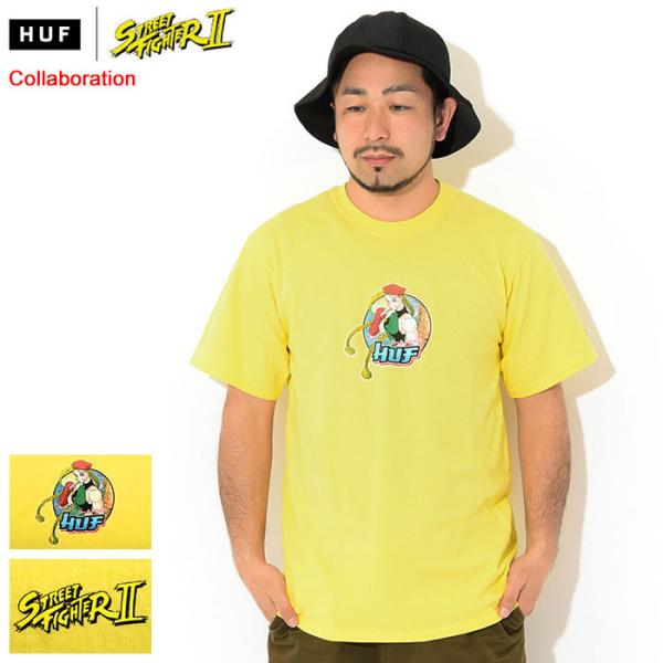 HUF イエロー Tシャツ ストリートファイターコラボ&グリーンフーディーセット HUF イエロー Tシャツ ストリートファイターコラボ&グリーン