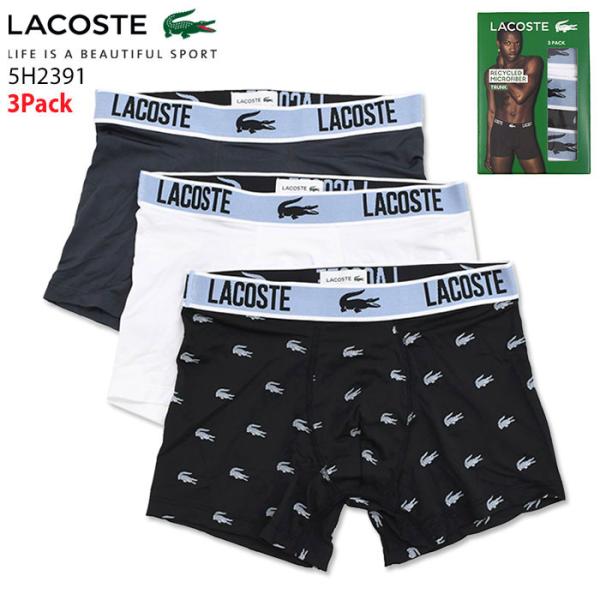 LACOSTE パンツ FR 3 / US S LACOSTE（ラコステ） ボクサーパンツ メンズ 3パック ロゴ マイクロ