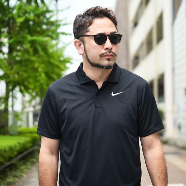 74737　ナイキゴルフ　半袖ポロシャツ　黒　サイズL NIKE ナイキ ポロシャツ 半袖 メンズ ロゴ 刺繍 鹿の子 コットン