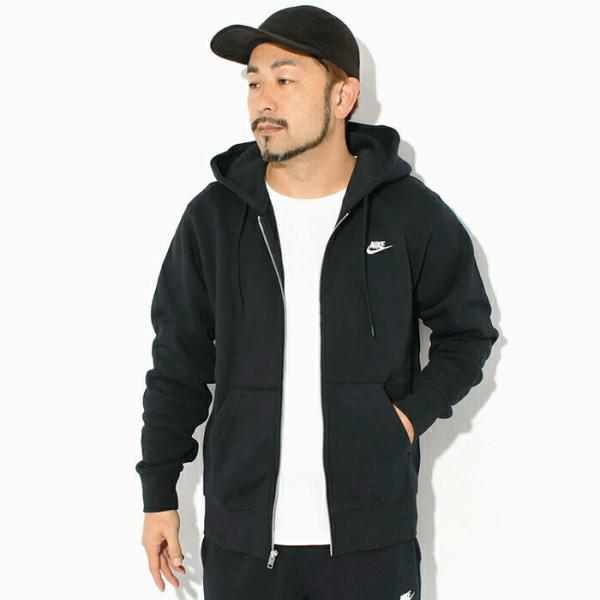 NIKE ブラック フード付きパーカー NIKE ナイキ パーカー ジップアップ メンズ クラブ BB フル ジップ